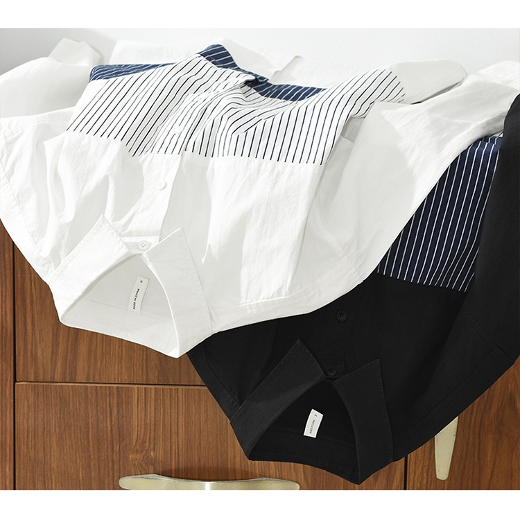 Áo Sơ Mi Nam Dài Tay Dáng Rộng Họa Tiết Kẻ Sọc Nhiều Màu Phong Cách Nhật Bản