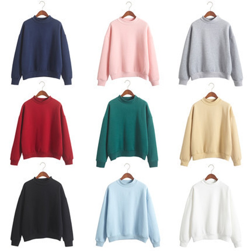 Áo sweater Cotton dày dáng rộng dài tay phong cách Hàn Quốc thời trang mùa thu mới dành cho nữ 2021