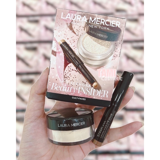 Set Makeup Laura Mercier Minisize (1 phấn phủ 5g + 1 nhũ mắt 1g)