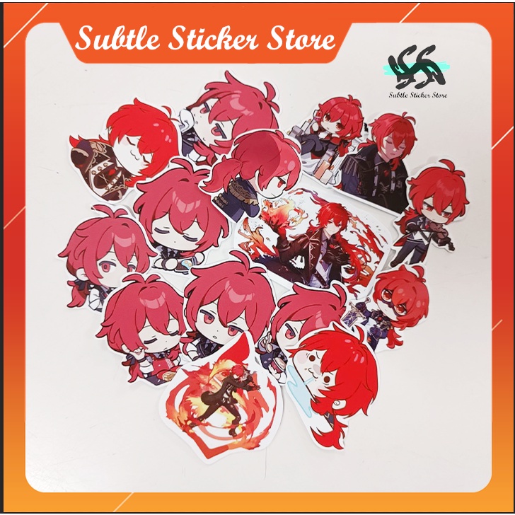 - Set 10/15 Sticker Diluc Genshin Impact hình dán game trang trí vali, điện thoại, laptop.. siêu đẹp