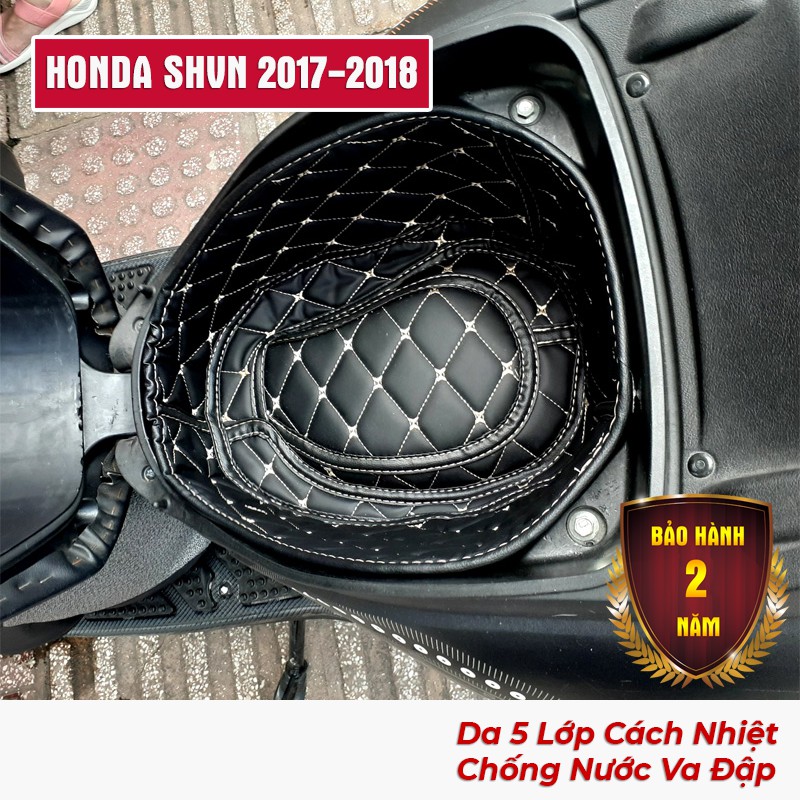 Lót cốp da 5 lớp xe HONDA SHVN 2017-2018 (Đen Chỉ Vàng Đồng) - cách nhiệt bảo hành 2 năm