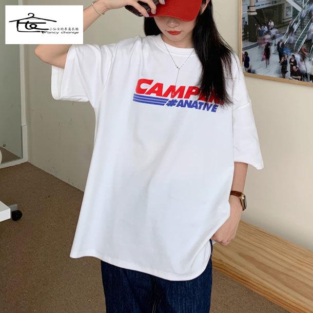 Áo Thun Cotton Tay Ngắn Dáng Rộng Phong Cách Hàn Quốc Thời Trang Mùa Hè Hàng Mới Dành Cho Bạn Nữ 2022