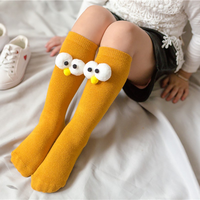 Vớ cotton dài thiết kế hình hoạt họa thời trang cho bé 2-8 tuổi