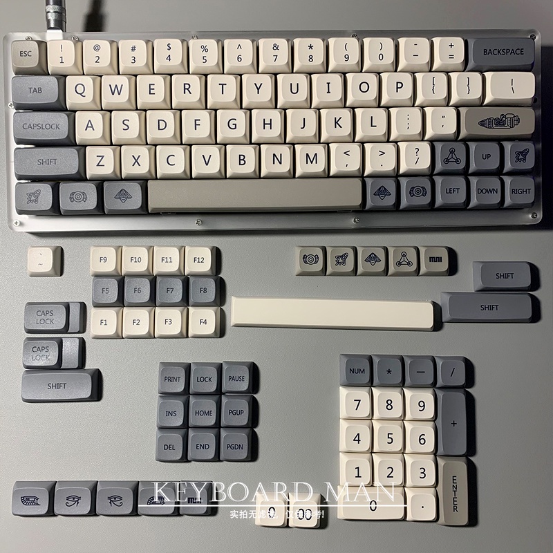 121 Phím Vision Keycaps XDA Profile Retro PBT Dye Phụ Bàn phím cơ học Keycap