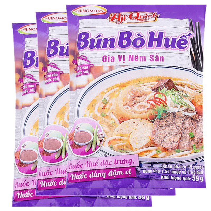 Gia Vị  Bún Bò Huế/ Phở bò Nêm Sẵn Aji-Quick Gói 59g