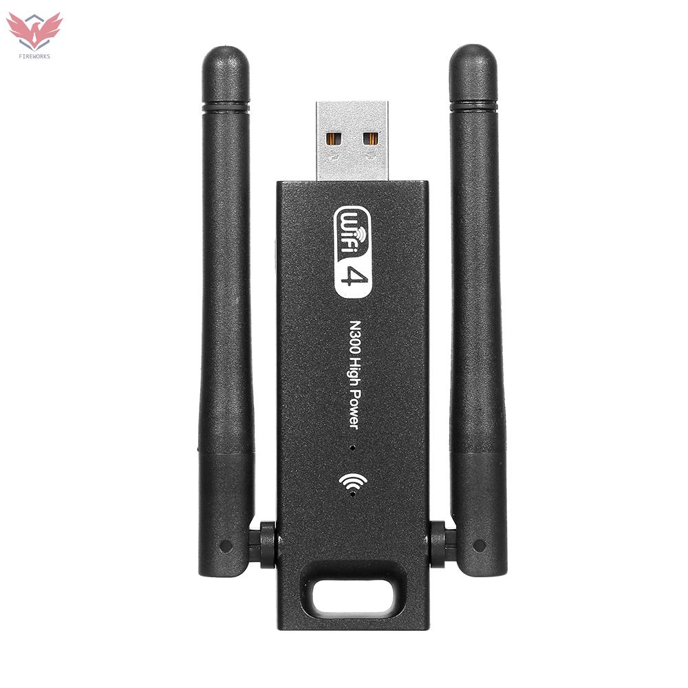 Thiết Bị Truyền Nhận Tín Hiệu Wifi 4 Cổng Usb Không Dây 2.4g 300mbps Có Ăng Ten Đôi