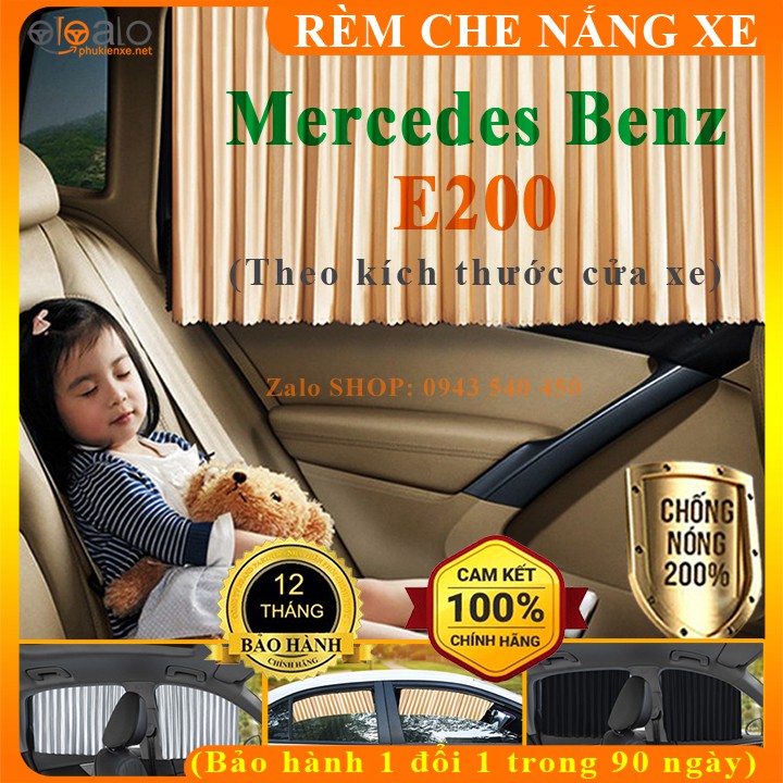 Rèm che nắng xe Mercedes Benz E200 Vải Lụa Cao Cấp Gắn Nam Châm Keo 3M - OTOALO