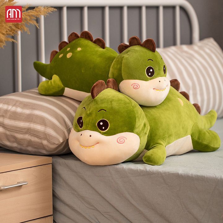 GỐI TẶNG KÈM MỀM HÌNH KHỦNG LONG XANH 60CM MỀN 1*1M6