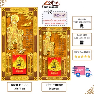 Lịch Gỗ Treo Tường Tam Thánh TT12, tranh lịch phong thủy và làm quà tặng tết 2024