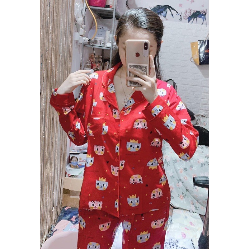 Bộ pijama Kate Thái mềm dài tay | WebRaoVat - webraovat.net.vn