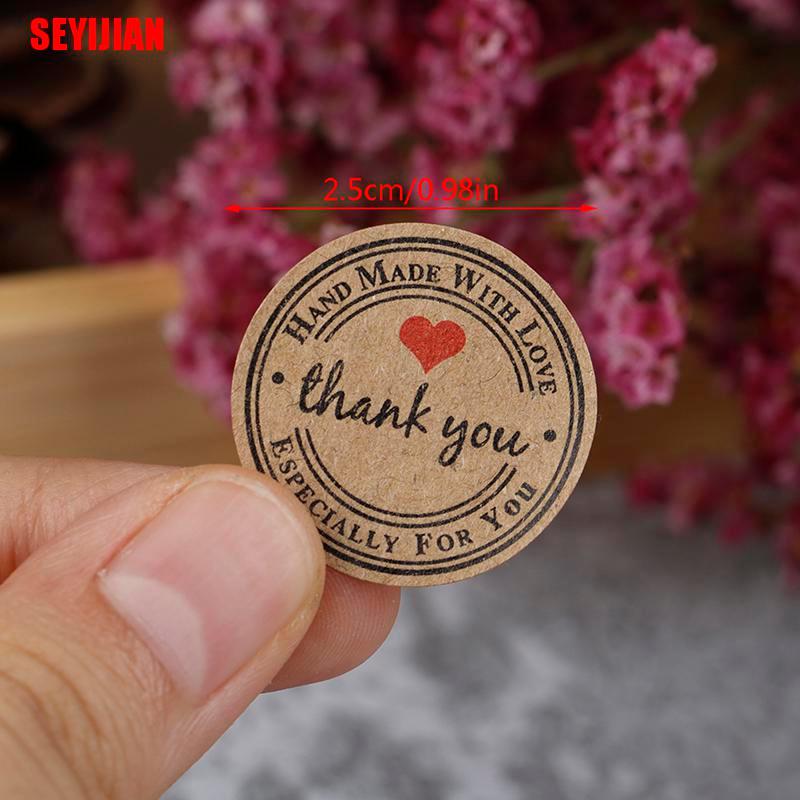 Set 500 Miếng Dán Tròn In Chữ Thank You Trang Trí Quà Tặng