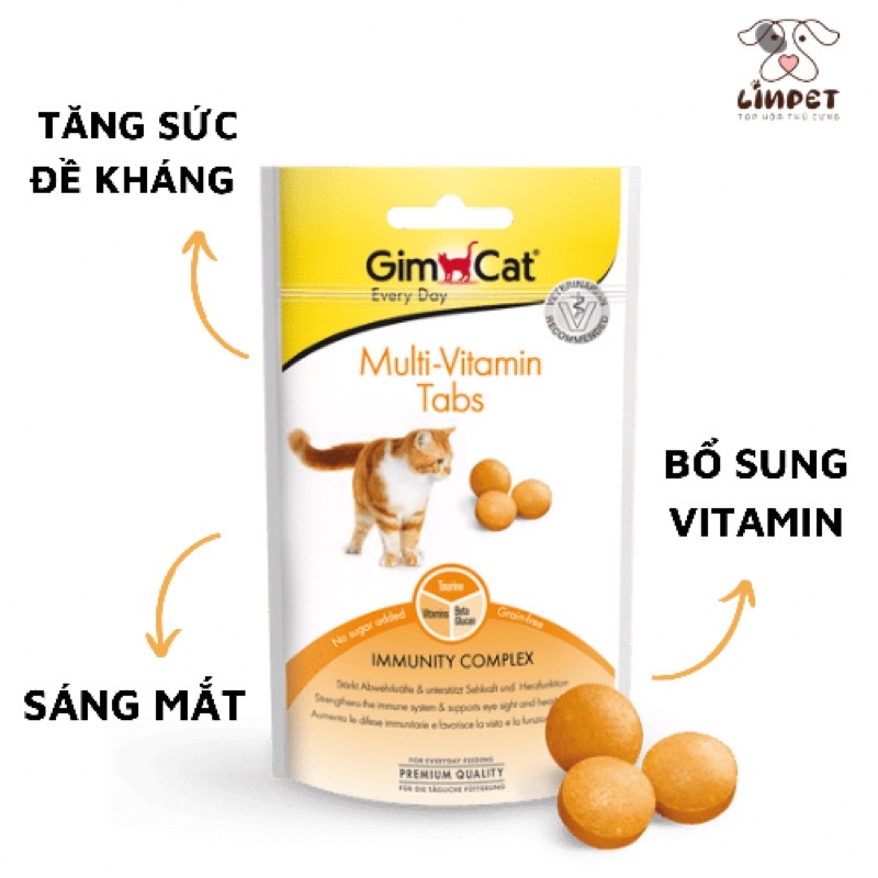 Snack dạng viên GIMCAT tăng cường hệ miễn dịch cho mèo