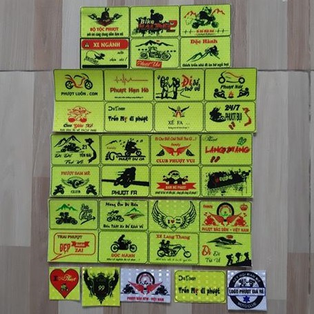 combo 35 logo phượt phản quang tổ ong
