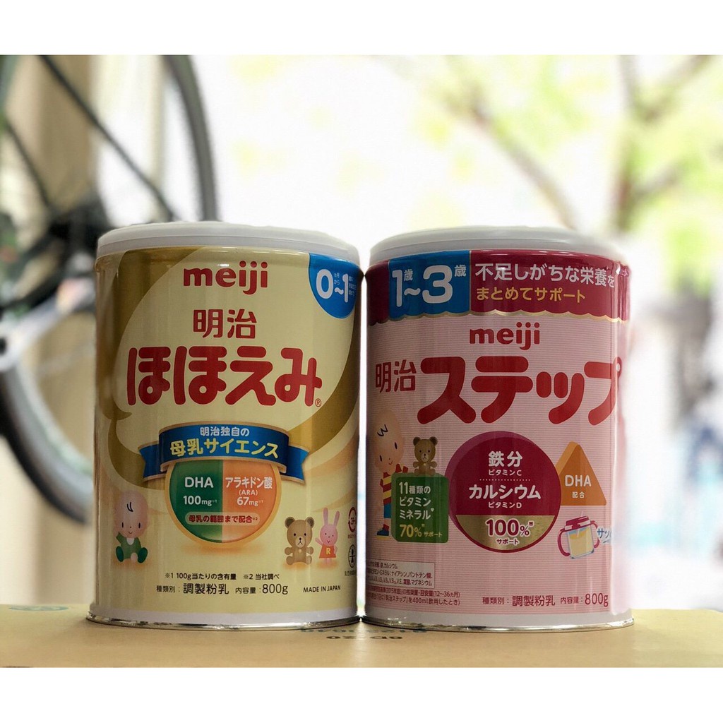 Sữa Meiji nội địa Nhật cho bé số 0-1/số 1-3 hộp sắt 800gr