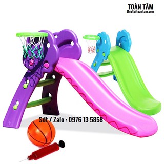 Cầu trượt mini cho bé có ném bóng rổ
