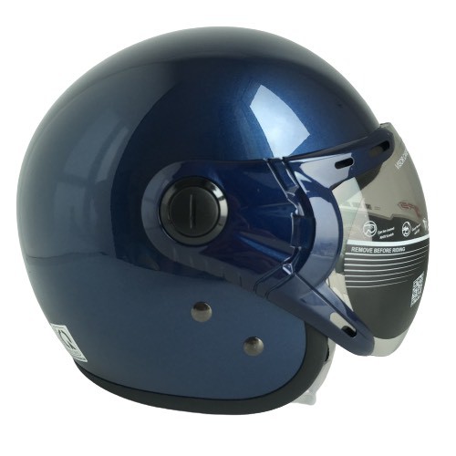 Mũ bảo hiểm trùm 3/4 kính chống lóa cao cấp -  GRS A368K Xanh than bóng - vòng đầu 56-58cm - Bảo hành 12 tháng