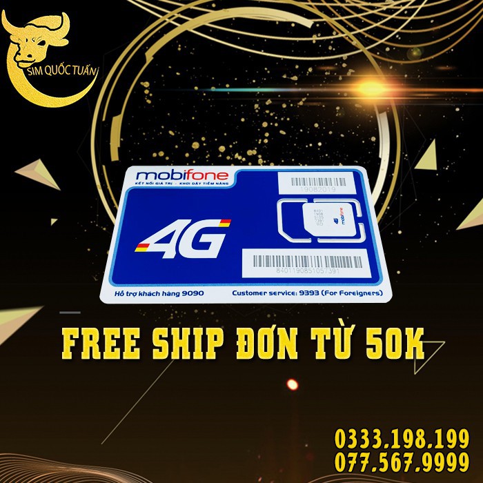 [Miễn phí 3 tháng đầu] SIM 4G MOBI C90N 120 GB/THÁNG + 1000 phút gọi nội mạng + 50 phút liên mạng