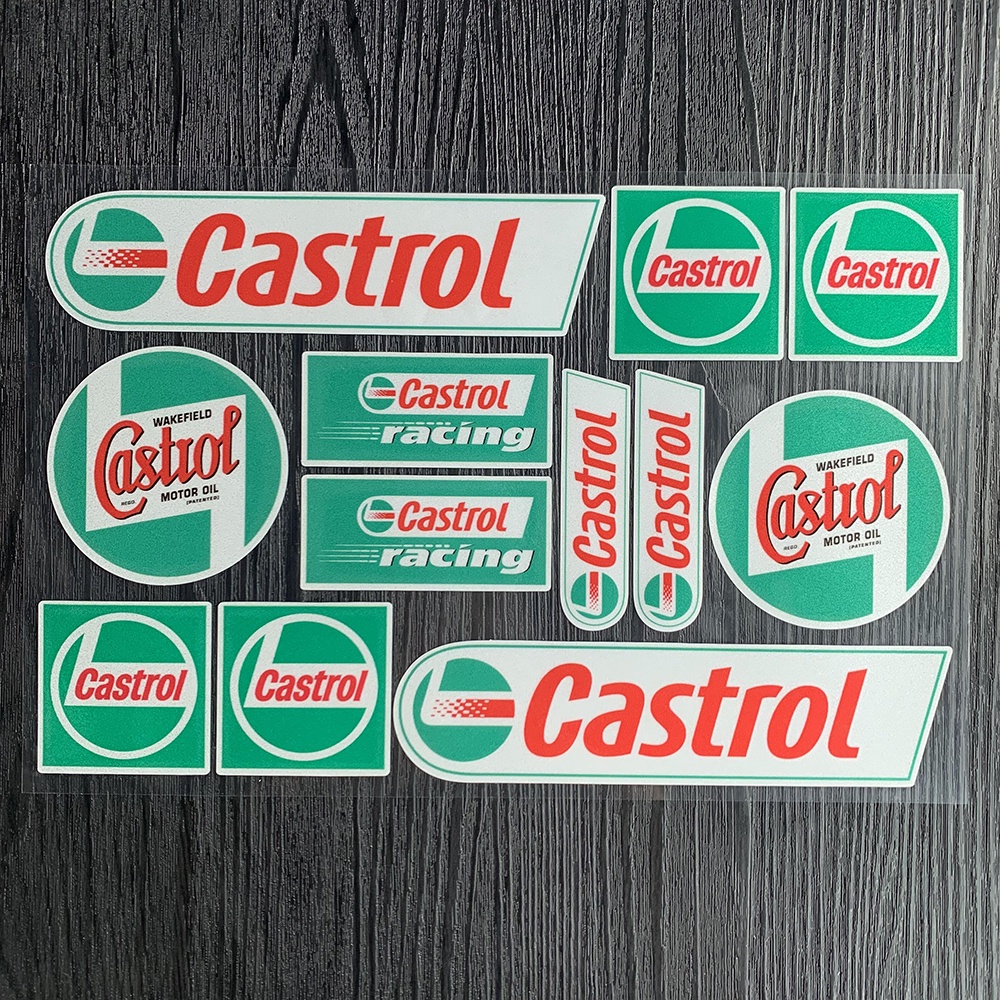 Castrol Xe máy Phản quang Nhà tài trợ Dán Đề can Trang trí Motocross Cá tính Cho Honda