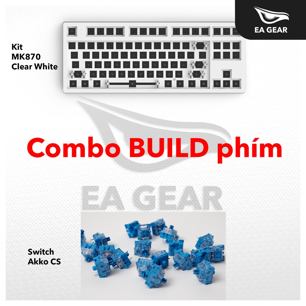 Combo build bàn phím custom MK870 + 2 pack switch Akko CS  - EA Gear