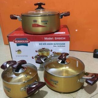 Bộ nồi sunhouse  mạ vàng cao cấp