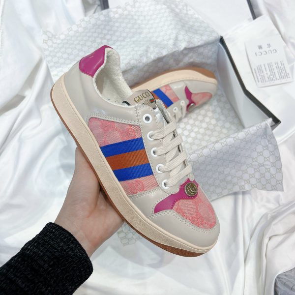 Giày gc nữ màu hồng , Giày sneaker gucci hải tú màu hồng cực chất 2022