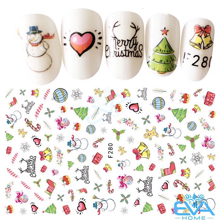 Miếng Dán Móng Tay 3D Nail Sticker Tráng Trí Noel Giáng Sinh F280