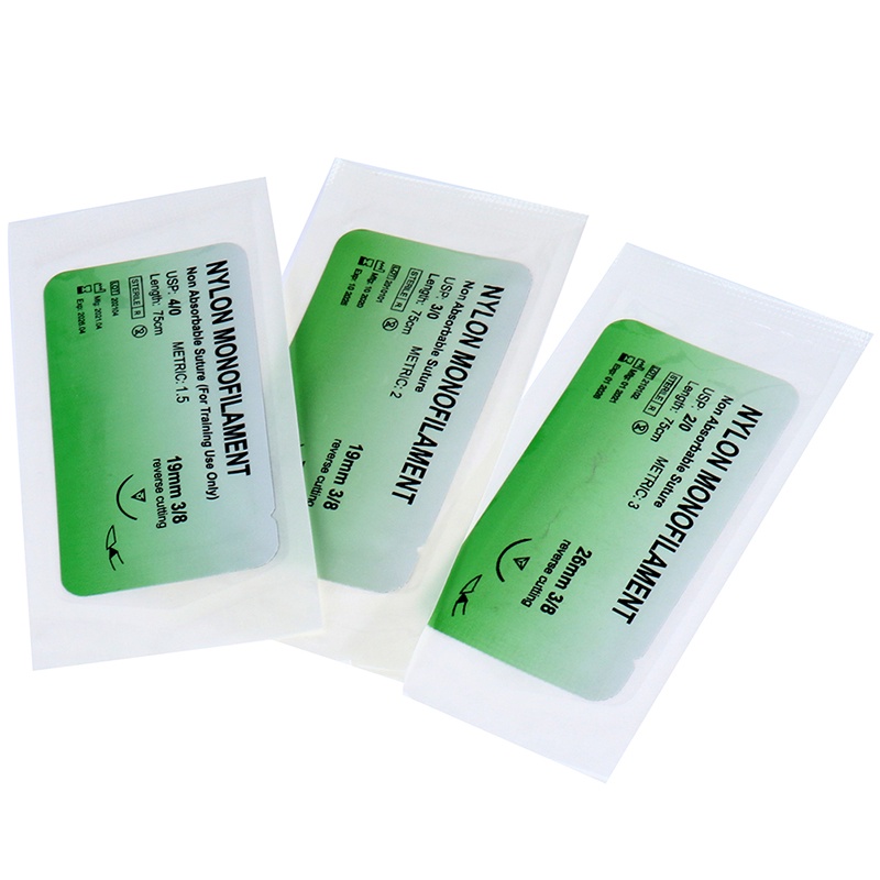 Set 6 Cuộn Chỉ Y Tế 2 / 0 3 / 0 4 / 0 Sợi Nylon Không Làm Tổn Thương Da