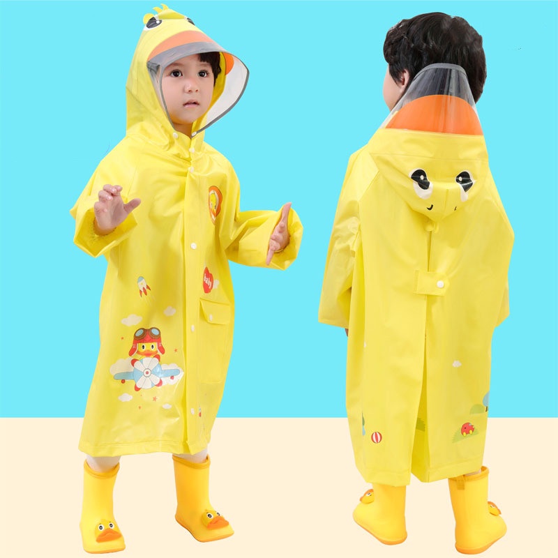 Áo Mưa Họa Tiết Hoạt Hình Khủng Long / Thỏ Và Và Vành Lớn Cho Trẻ Mẫu Giáo