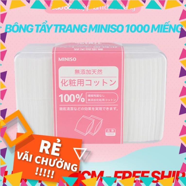 Bông tẩy trang 1000 miếng Miniso mỏng bông đắp toner hiệu quả NPP TIDO88