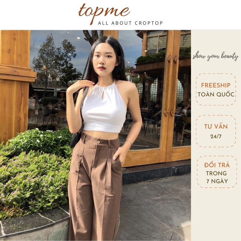 Áo Croptop Yếm, Áo Croptop Nữ Cổ Yếm Thun Mềm Co Dãn | TOPME CTCY02