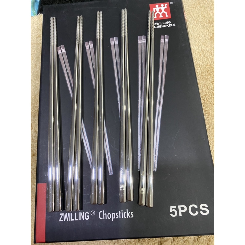 HỘP SET 5 ĐÔI ĐŨA INOX Hãng Zwilling Của Đức Siêu Hót Hít
