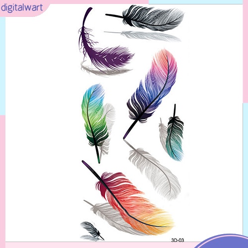 Set 2 hình xăm dán họa tiết hoa/bướm 3D dùng trang trí thủ công