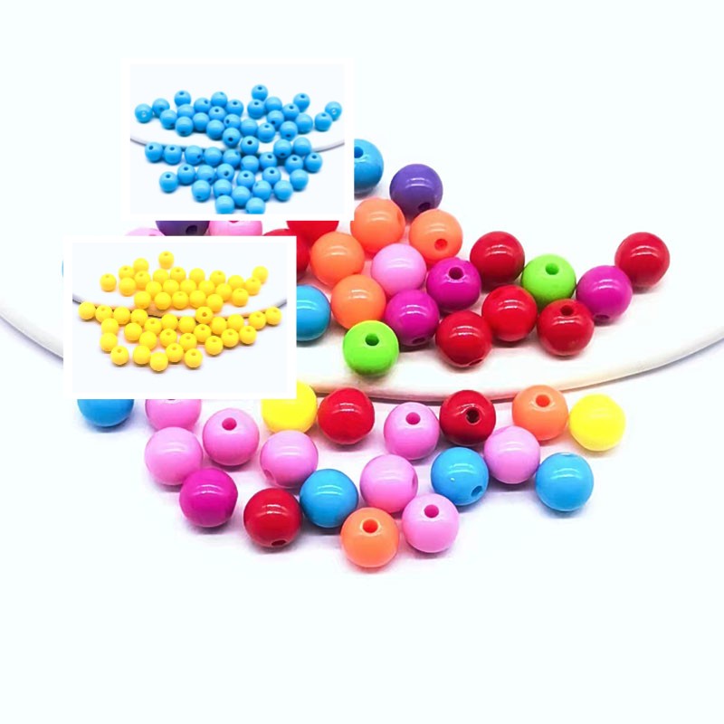Hạt Xâu Chuỗi Làm Trang Sức Bằng Nhựa Acrylic 6mm 8mm 10mm