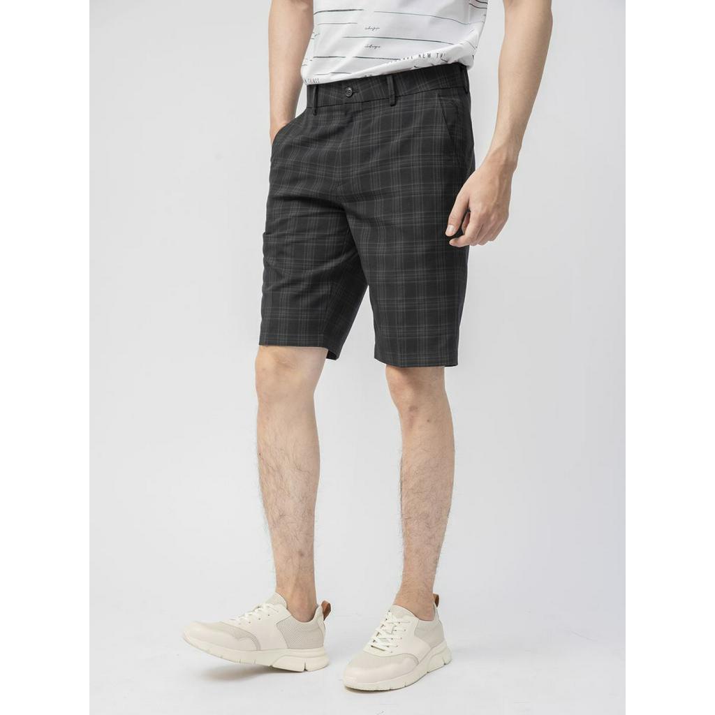 Quần short  âu nam Aristino  kẻ caro form  rộng ASO006S1