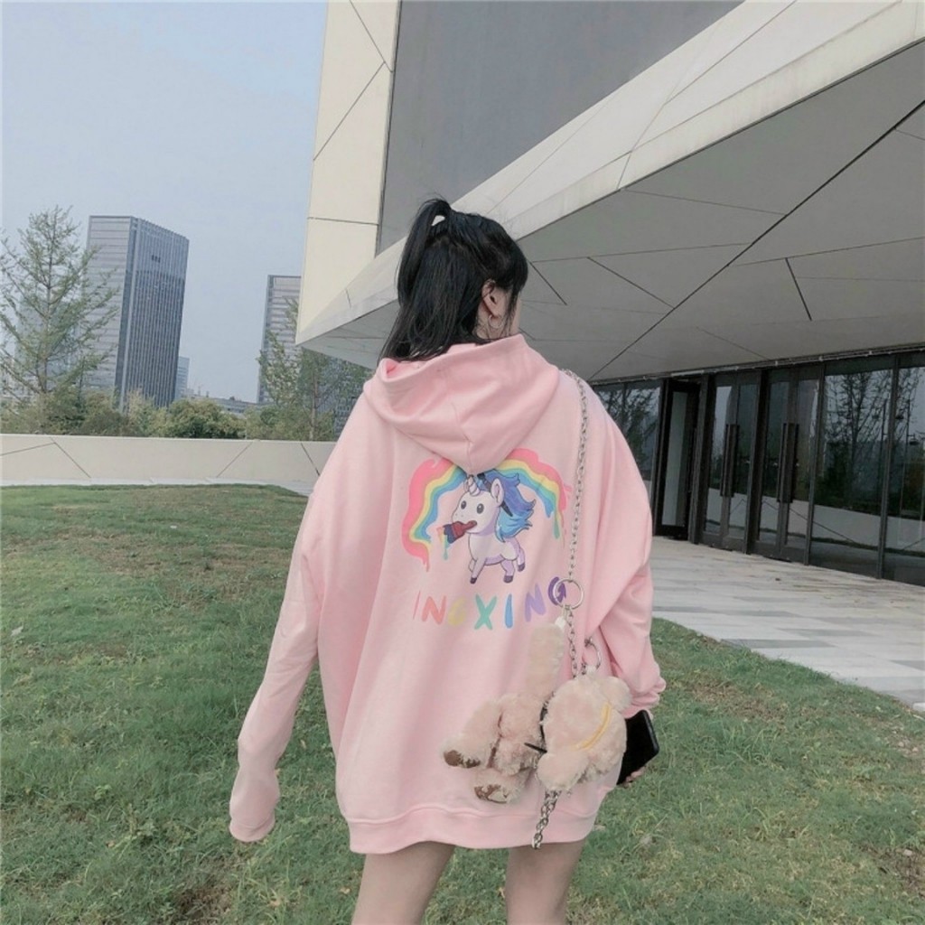 Áo khoác hoodie ❤️FREESHIP❤️ Áo hoodie nỉ dây kéo unisex cho nam và nữ Freesize in cầu vồng INGXING - KN9 | BigBuy360 - bigbuy360.vn