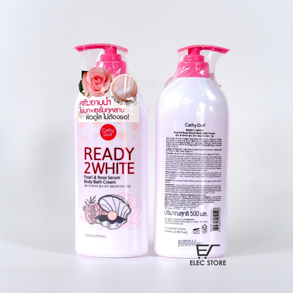 Sữa tắm trắng da tinh chất ngọc trai hoa hồng Ready 2 White Cathy doll 500ml Thái Lan