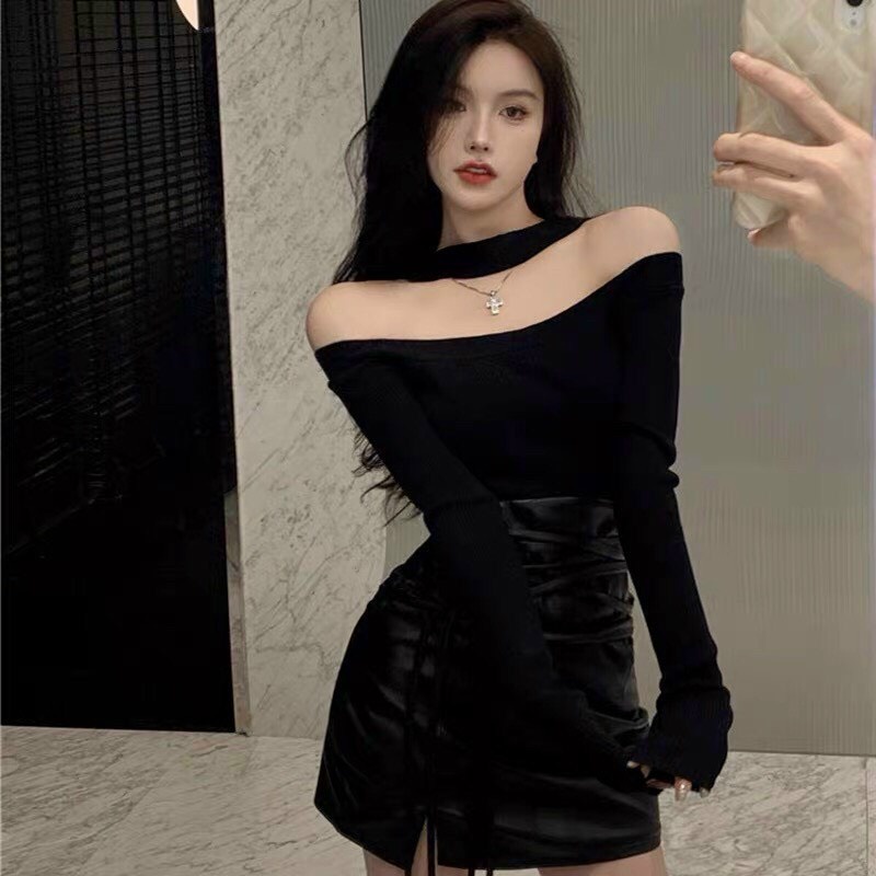 [ HIỀN NHÂN ] ÁO KIỂU NỮ TRỄ VAI PHỐI VIỀN CỔ DÀI TAY CHẤT THUN GÂN CO GIÃN CAO CẤP NITI SIÊU QUYẾN RŨ ĐỈNH CAO