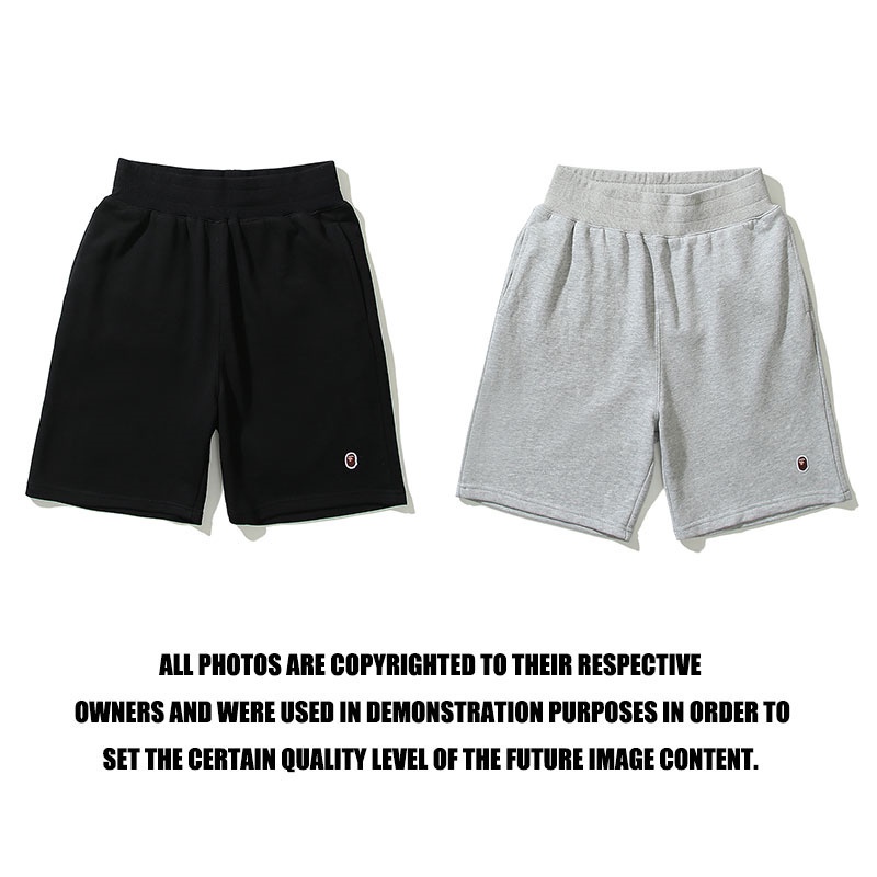 Quần short Thể Thao Cotton Lưng Thun Thêu Họa Tiết bape Thời Trang Unisex