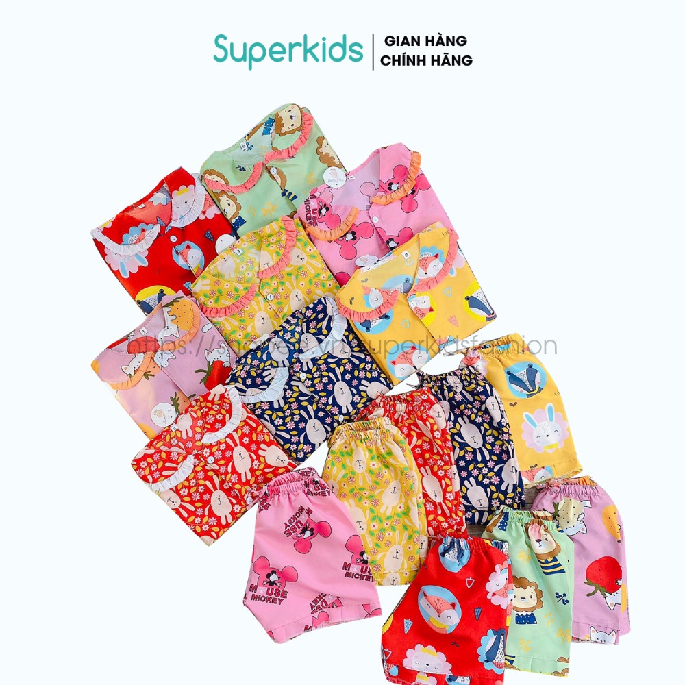 Bộ Pijama Kate thái hoạt tiết hoạt hình cho bé 10-22kg QATE808