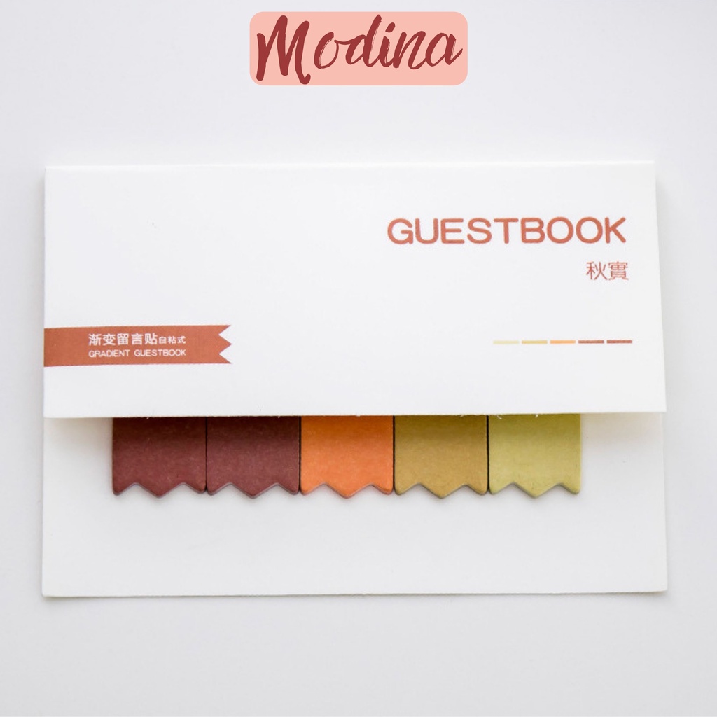 Giấy note cute dễ thương MODINA, tập giấý note trình ký đánh dấu trang màu morandi
