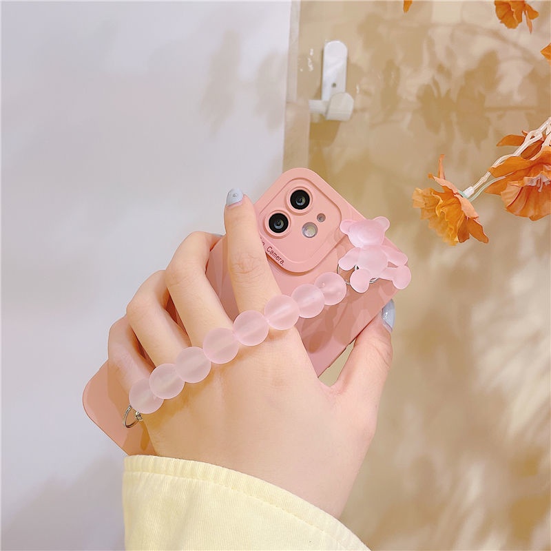 Ốp lưng iphone cạnh vuông bảo vệ camera móc gấu7plus x xsmax 11 11promax 12 12pro 12promax 13 13pro 13promax DT13