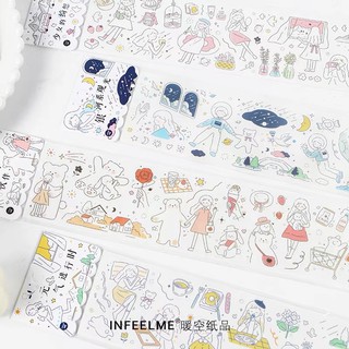 Washi tape cô gái và gấu bông