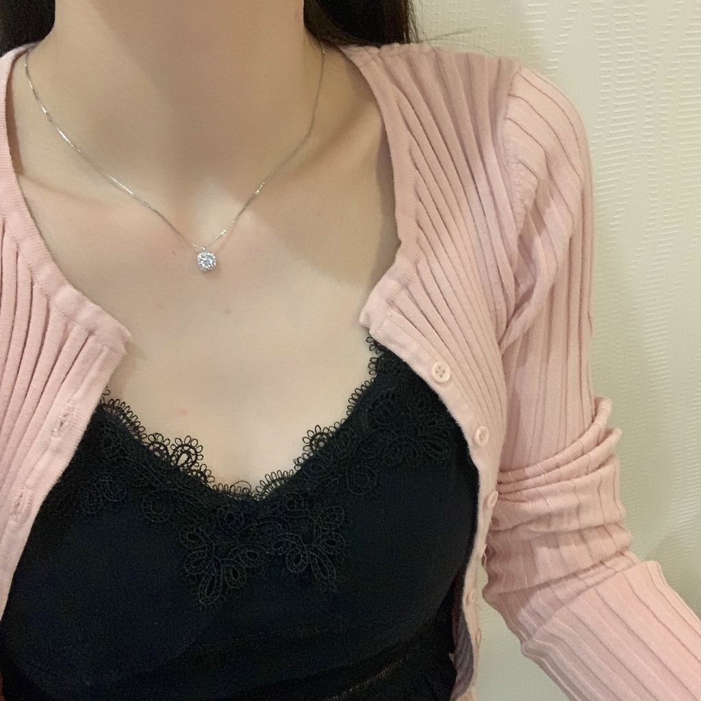 Mặt Dây Chuyền Hình Vuông Đính Kim Cương Sáng Bóng Sang Trọng Dành Cho Nữ S923
