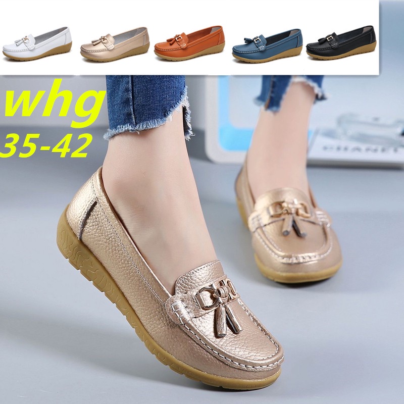 Giày Búp Bê Da Đế Bằng Chống Trượt Size 35-42 Thời Trang Cho Nữ