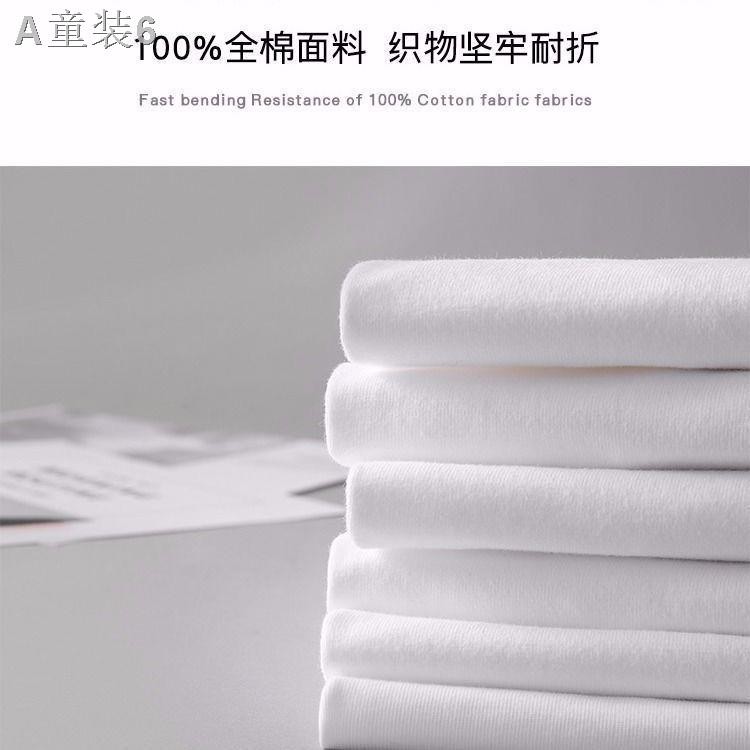 [Two pieces] Japanese white pure cotton short-sleeved bottoming shirt T-shirt for men and women with loose half-sleeved