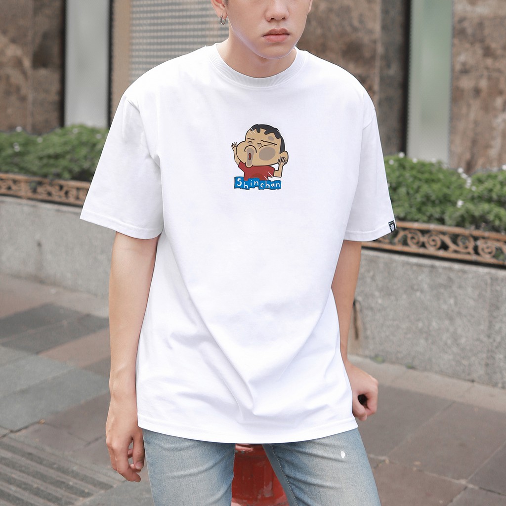 Áo Thun Shin-Chan Màu Trắng Chất Liệu Cotton Thoáng Mát
