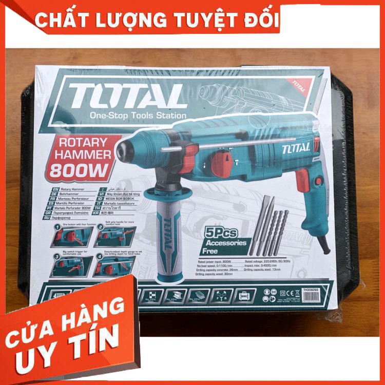 MÁY KHOAN BÊ TÔNG 3 CHỨC NĂNG TOTAL 800W ( 2019 ) nguyên zin nhé các bác