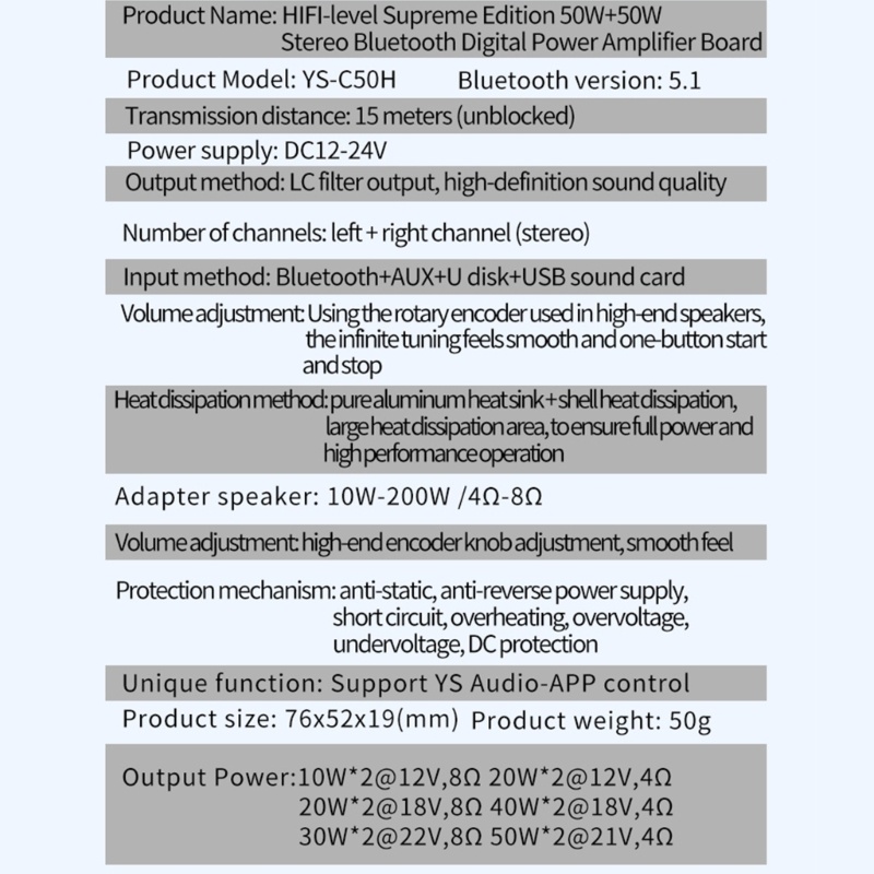 Bảng Mạch Khuếch Đại Âm Thanh TPA3116 Bluetooth-APP Công Suất Cao