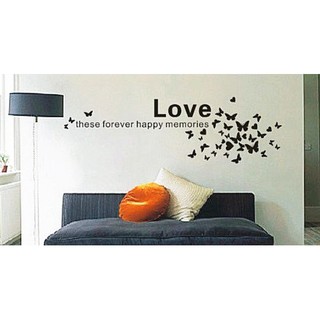 Decal chữ LOVE và bươm bướm