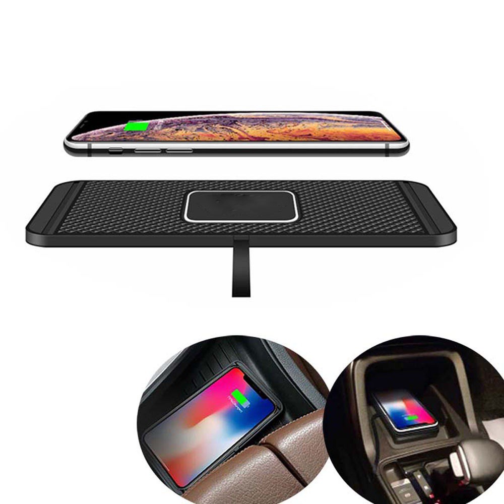 Đế Sạc Nhanh Không Dây Chống Trượt Cho Điện Thoại Di Động Trên Xe Hơi